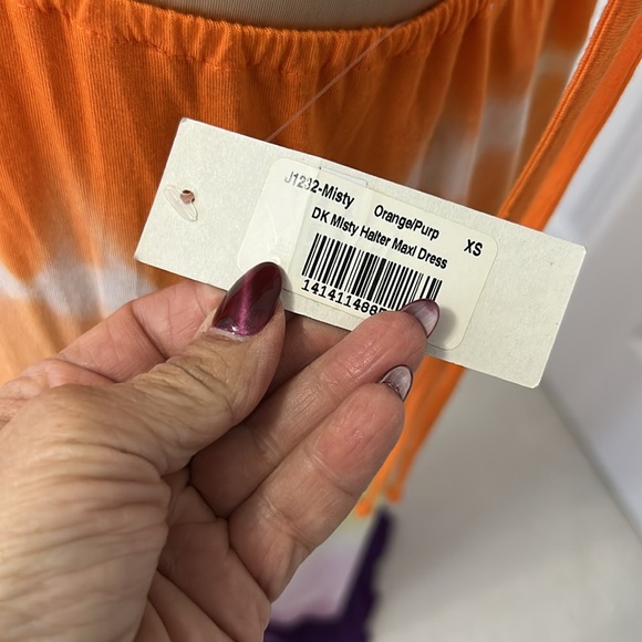 Debbie Katz South Beach Tie Dye Halter Maxi Cover Up Dress - Picture 6 of 7